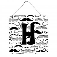 Caroline's Treasures Letter H Moustache Initial with Wall or Door Hanging Prints, 6 x 6