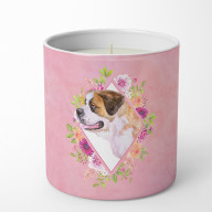 Saint Bernard #1 Pink Flowers 10 oz Decorative Soy Candle CK4186CDL