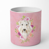 Wheaten Terrier Pink Flowers 10 oz Decorative Soy Candle CK4202CDL