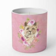 Cairn Terrier Pink Flowers 10 oz Decorative Soy Candle CK4250CDL