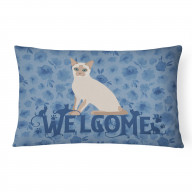 Tonkinese Cat Welcome Canvas Fabric Decorative Pillow CK5071PW1216