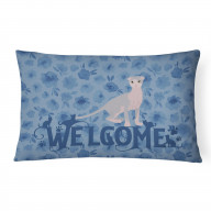 Ukrainian Levkoy Cat Welcome Canvas Fabric Decorative Pillow CK5075PW1216