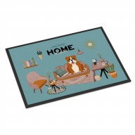 Red White English Bulldog Sweet Home Indoor or Outdoor Mat 18x27 CK7965MAT