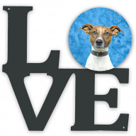 Blue Jack Russell Terrier Metal Wall Artwork LOVE KJ1226BUWALV