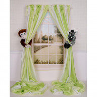 Baby Nursery Jungle Safari Monkey and Zebra Curtain Tieback Collector Set
