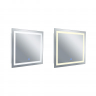 Rectangle Matte White LED 40 in. Mirror From our Abril Collection