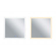 Square Matte White LED 36 in. Mirror From our Abigail Collection