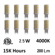 Bulbs 2.5 Watt G9 LED Bulb 4000K (Set of 10)