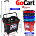 dbest products GoCart, Black Grocery Cart Shopping Laundry Basket on Wheels( Pack of 2 )
