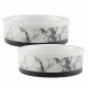 DII Pet Bowl White Marble Medium 6dx2h (Set of 2)