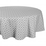 DII Gray Lattice Tablecloth 70 Round
