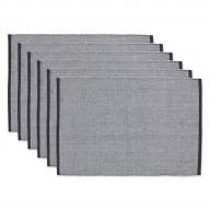 DII Mineral Eco-Friendly Chambray Fine Ribbed Placemat 6 Piece