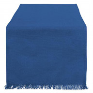 DII Solid Navy Heavyweight Fringed Table Runner 14x108
