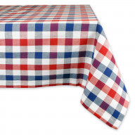 DII Red, White & Blue Check Tablecloth