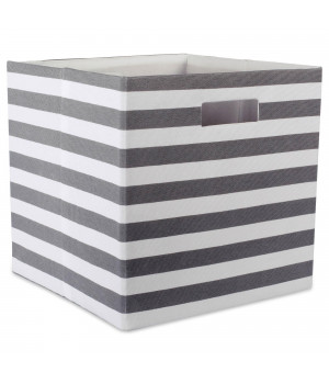 DII Polyester Cube Stripe Gray Square