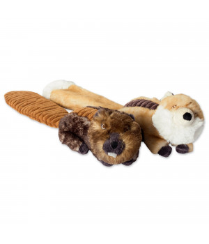 DII Beaver & Fox Plush Squeaker Pet Toy (Set of 2)