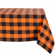 DII Orange Buffalo Check Tablecloth