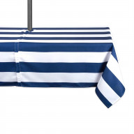 DII Nautical Blue Cabana Stripe Outdoor Tablecloth With Zipper