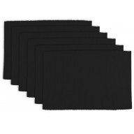 DII Black Ribbed Placemat (Set of 6)