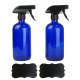 DII 16oz Cobalt Blue Glass Bottle Set/ 2 With Labels