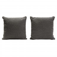 Set of (2) 16" Square Accent Pillows in Charcoal Boucle Textured Fabric by Diamond Sofa