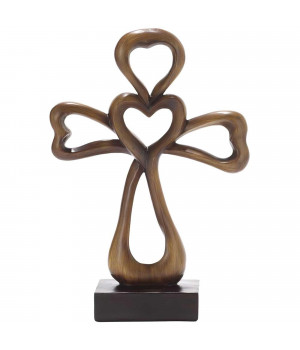 Brown Contemporary Heart Cross On Base