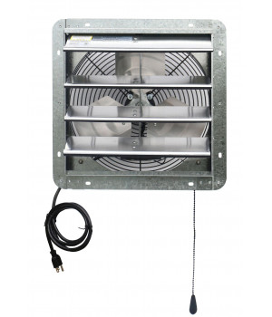 iLiving 14 inch Shutter Exhaust Attic Garage Grow Fan, Ventilation fan with 3 Speed Thermostat 6 Foot Long 3 Plugs Cord