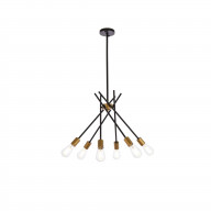 Lucca 23 inch pendant in black and brass