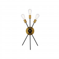 Lucca 11 inch bath sconce in black and brass