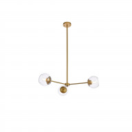 Briggs 32 inch pendant in brass with clear shade