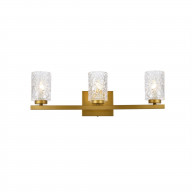 Cassie 3 lights bath sconce in brass with clear shade