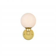 Cordelia 1 light Brass and frosted white Bath Sconce