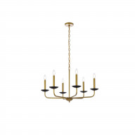 Cohen 30 inch pendant in black and brass