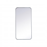 Soft corner metal rectangular mirror 18x36 inch in Silver