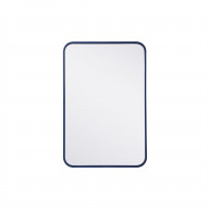Soft corner metal rectangular mirror 20x30 inch in Blue