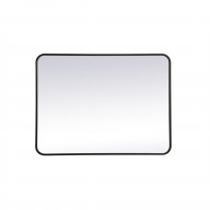 Soft corner metal rectangular mirror 27x36 inch in Black