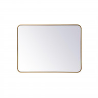 Soft corner metal rectangular mirror 27x36 inch in Brass