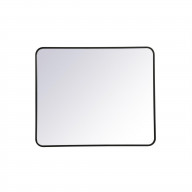 Soft corner metal rectangular mirror 30x36 inch in Black