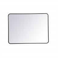 Soft corner metal rectangular mirror 30x40 inch in Black