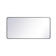Soft corner metal rectangular mirror 30x60 inch in Black