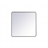 Soft corner metal rectangular mirror 36x36 inch in Black