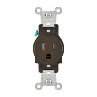 SINGLE TR OUTLET15A BRWN (Pack of 1)