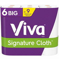 6016951 VIVA PAPER TOWELS 6PK Viva Signature Cloth Paper Towels 83 sheet 1 ply 6 pk