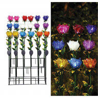 8015530 SOLAR TULIP GLASS PETALS Alpine Multi-color Glass 33 in. H Tulip Petals Outdoor Garden Stake