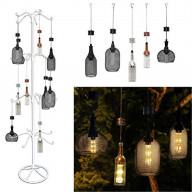 8015847 HNGING SOLAR LED ASSRTED Alpine Assorted Glass 13 in. H Hanging LED Bulb Outdoor Solar Decor