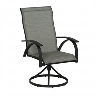 8048138 SWIVEL CHAIR ROSCOE Living Accents Roscoe Black Steel Frame Sling Swivel Chair