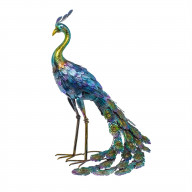 STATUE PEACOCK IRON 27"" (Pack of 1)