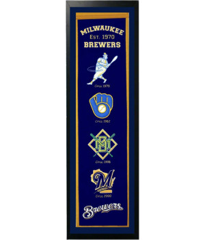Milwaukee Brewers Logo History Felt Banner 14 x 37