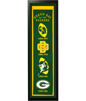 Green Bay Packers Logo History Felt Banner 14 x 37