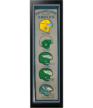 Philadelphia Eagles Logo History Felt Banner 14 x 37